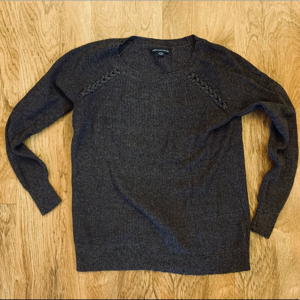 American Eagle Ribbed Knit Purple Sweater S - Picture 1 of 3
